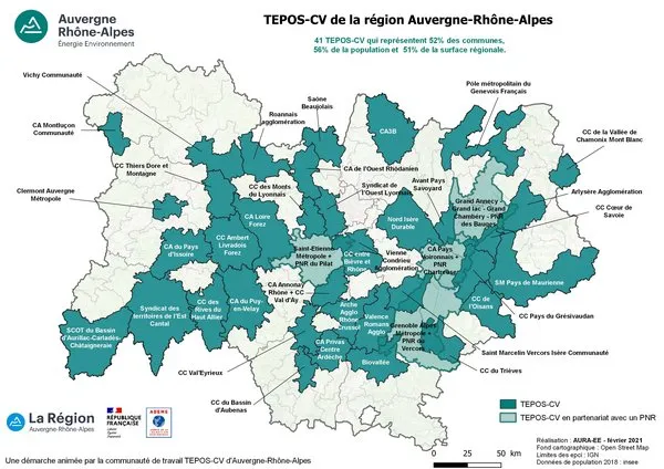 Carte des Territoires à Energie Positive